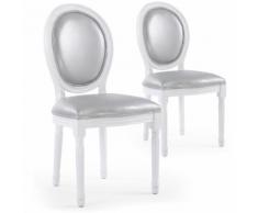 Lot de 20 chaises médaillon Louis XVI Simili (P.U) Silver - Chaise