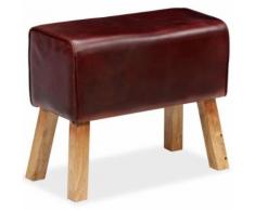 Meelady Banc Cuir Véritable pour Couloir, Salon ou Salle à Manger Marron 60 x 30 x 50 cm - Chaise