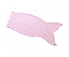 Couverture queue de sirène rose 140 x 60 cm pour enfant - Linge de lit