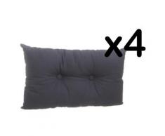 Lot de 4 coussins rectangulaires en coton et polyester coloris gris foncé, 30 x 50 cm -PEGANE- - Textile séjour