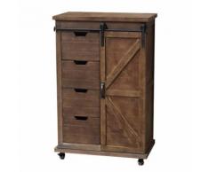 Meuble Industriel Enfilade Buffet Meuble à Roulettes 110 cm - Buffets