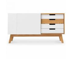 Myfaktory - Buffet en bois de style scandinave - rina blanc - Buffets