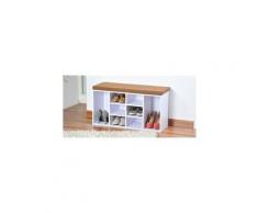 Meuble à chaussures d'intérieur - Banc avec coussin pour l'entrée - Soin du linge