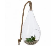Paris Prix - Composition Florale goutte 32cm Vert - Plantes artificielles