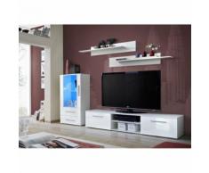 Paris Prix - Meuble Tv Design galino Viii 250cm Blanc Brillant - Etagères murales et tablettes