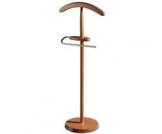Valet de Nuit simple Cerisier en Bois/Metal avec plateau porte objets sur socle circulaire, 44 x 30 x 111 cm -PEGANE- - Objet à poser
