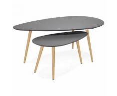 Tables gigognes design 'TETRYS' grises foncées - Tables salle à manger