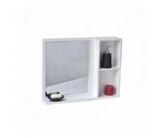 Miroir de salle de bain avec tablette et 2 niches - Miroir