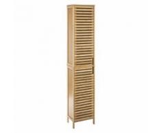 Colonne de salle de bain en bambou Sicela - 34 x H. 170 cm - Marron naturel - Meubles de salle de bain