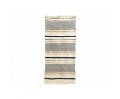 Tapis de couloir à frange en coton et motif chevron et tresse 75x150cm MEILI - Tapis et paillasson