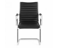 Siège visiteur / Siège de conférence VEMONA V PU noir chrome Hjh Office - Sièges et fauteuils de bureau