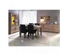 Salle à manger complète FERRARA. Buffet + Vitrine/vaisselier + Miroirs + table en 160 cm - Buffets
