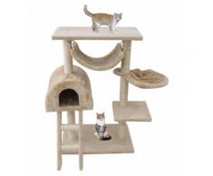 Perchoir pour Chat, Arbre à Chat, 100 cm, 5 perchoirs, Beige, Matériau: MDF - Objet à poser
