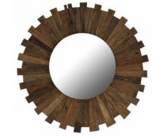 Miroir Mural Bois de Traverses Massif pour Salle de Bain, Chambre à Coucher ou Dressing 70 cm - Objet à poser