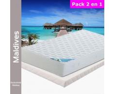 Maldives - Pack Matelas + Tapissier 140x200 - Ensembles matelas et sommier
