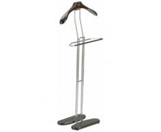 Valet de nuit double Fabio en bois massif coloris wengé, H103 x L41 x P16 cm -PEGANE- - Portants et valets de nuit
