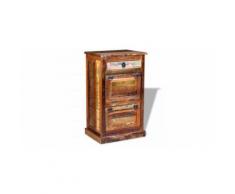 vidaXL Armoire à Chaussures 4 Couches avec Tiroir Bois de Récupération - Armoire