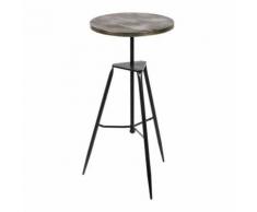 Sellette Bois et Métal Noir taille M - BRUTUS - Tables hautes