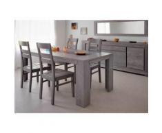 Table à manger rectangulaire bois et verre L190xP90xH77.5cm BRUTS - Gris - Tables salle à manger