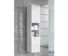 Armoire de rangement Paso Hauteur : 160 cm Blanc brillant - Meuble de rangement haut placard meuble de salle de bain - Installations salles de bain