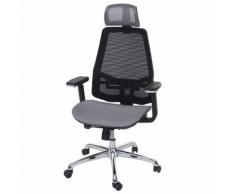 Chaise de bureau HWC-A58 chaise pivotante, fonction glisse, tissu ISO9001 ~ gris/noir - Sièges et fauteuils de bureau