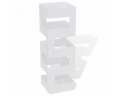 Blanc Carré Porte-parapluie Stockage pour cannes bâtons Acier 48,5 cm - 242470 - Armoire