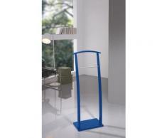 Valet de Nuit Bleu en hêtre massif sur socle rectangulaire, 28 x 40 x 117 cm -PEGANE- - Objet à poser