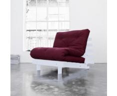 Pack Matelas Futon Rouge Coton Structure en Bois Gris Clair 140x200 - Ensembles matelas et sommier