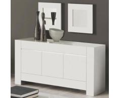 Enfilade 165 cm blanc laqué design 3 portes BIANCO - L 165 x P 47 x H 86 cm - Buffets