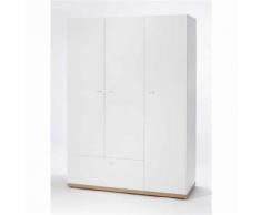 Armoire 3 Portes Blanc et Tiroir en Bois LUDO pour Chambre - Armoire