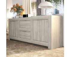 Enfilade contemporaine couleur chêne gris SOFIA - L 210 x P 51 x H 83 cm - Buffets