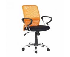 Chaise de bureau pivotante Santi Orange/Noire - Sièges et fauteuils de bureau