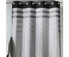 Rideau tamisant à oeillets shantung polyester parement rayé 140x250cm BELLADONE - Gris - Rideaux et stores