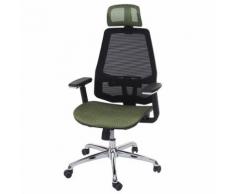 Chaise de bureau HWC-A58 chaise pivotante, fonction glisse, tissu ISO9001 ~ vert/noir - Sièges et fauteuils de bureau