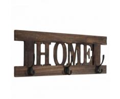 Porte-manteau mural patère en bois marron vintage 20x55cm MED04051 - Objet à poser