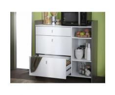 Desserte bois 1 tiroir + 3 niches + 2 caissons L105.5xP39.7xH104cm SCOTT - Dessertes de rangement