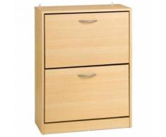Meuble à chaussures 2 tiroirs en bois hêtre - MC4012 - Meubles à chaussures