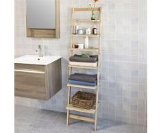 SoBuy® Bibliothèque Étagère murale style échelle pour salle de bain,FRG161-N,FR - Bibliothèques