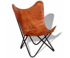 Meelady Chaise Papillon intérieure Mobilier de Salon Cuir véritable - Chaise