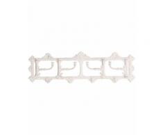Porte-manteau blanc mural en fonte patère rétractable - 63 cm - Objet à poser