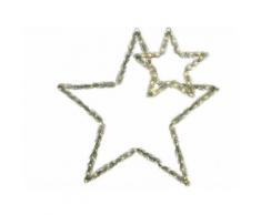 Set de 2 suspensions LED étoile en branche de sapin D.39/74cm CAMP - Objet à poser
