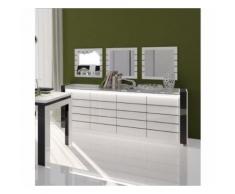 Buffet, bahut LINA blanc et noir brillant avec LED. Meuble design pour votre salle à manger - Buffets