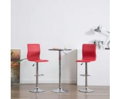 Meelady Tabouret de Bar Hauteur Réglable lot de 2 pcs en simili cuir chaises de bar de Cuisine Stools Moderne rouge - Chaise