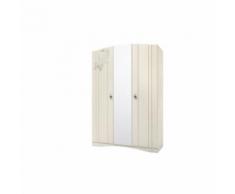 LOVELY Armoire de chambre - Classqiue - Mélaminée décor chene ivoire mat - L 130 cm - Armoire