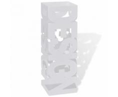 Porte-Parapluie pour Cannes Bâtons Acier Blanc Carré 48,5cm - Objet à poser