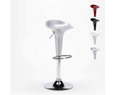 Tabouret haut bar et cuisine en polypropylène pivotant et réglable en hauteur BOSTON, Couleur: Gris - Tabourets