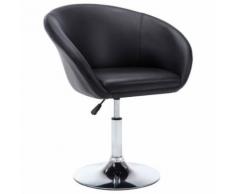 vidaXL Chaise pivotante à dîner Simili-cuir 67,5 x 58,5 x 87 cm Noir - Chaise