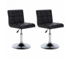 vidaXL Chaise pivotante 2 pcs Similicuir 50x43x85 cm Noir - Chaise