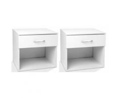 2 tables de nuit chevet avec tiroir armoire meuble chambre - Tables de chevet