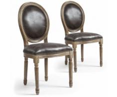 Lot de 2 chaises de style médaillon Louis XVI Simili (P.U) Effet Vieilli - Chaise